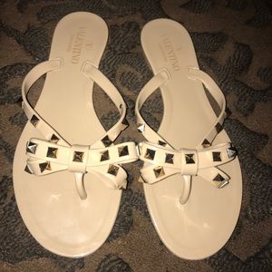 VALENTINO women's studded flip flops